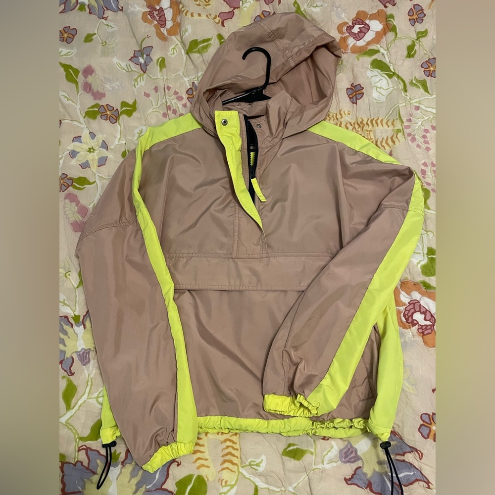 GAP pink and Neon Yellow Hooded wind breaker